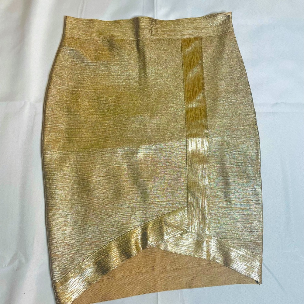 Gold metallic skirt